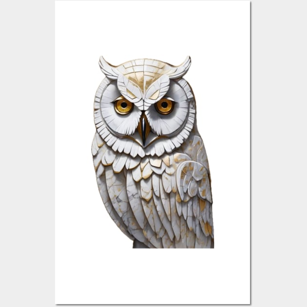 Snow Owl - Marble Wall Art by ToochArt